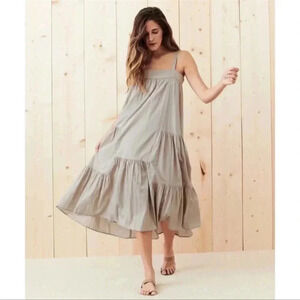 Jenni Kayne Seersucker Linen Blend Summer Dress Size Medium